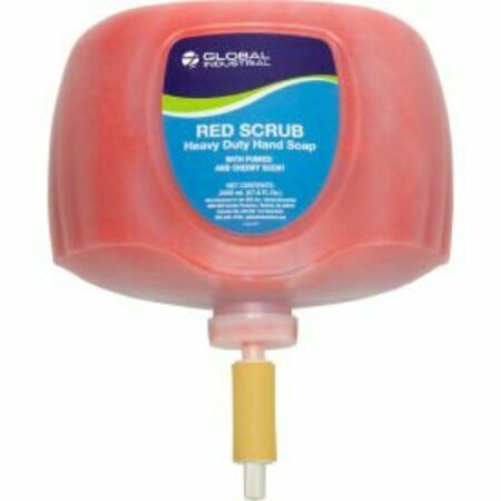 KUTOL PRODUCTS Global Industrial„¢ Red Scrub Heavy Duty Hand Cleaner, Cherry Scent, 2L Refill - 4/Case 641454